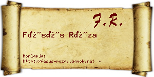Fésüs Róza névjegykártya